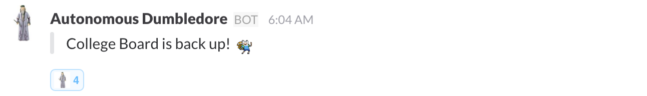 Slack message for linking enabled
