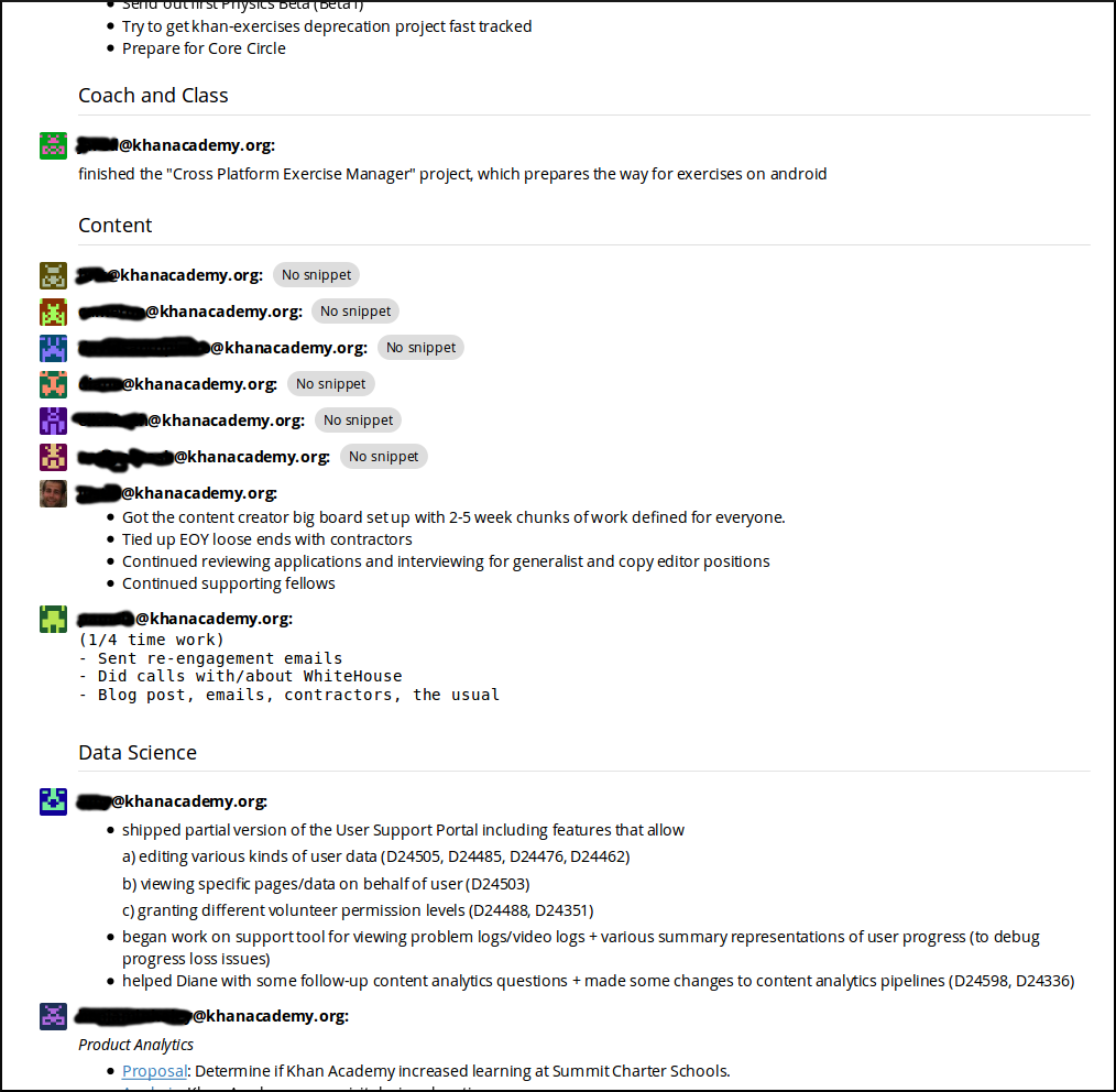 The weekly snippet-server: open-sourced